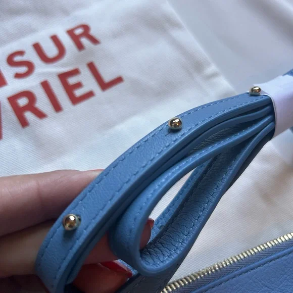 Mansur Gavriel Sky Blue Leather Shoulder Bag - Picture 6 of 6